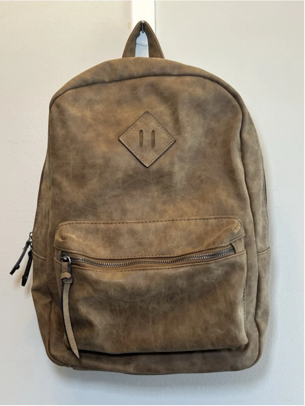 American Eagle Outfitters Brown Faux Leather Backpack Bag Vintage Y2K